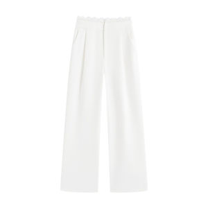 Elegant High-Waisted Lace Tapered Work Trousers