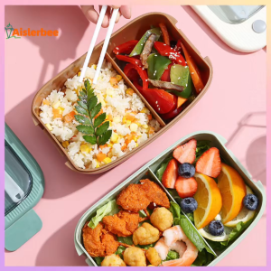 Hộp cơm văn phòng hộp cơm nhựa hộp cơm 2 ngăn 2 tầng