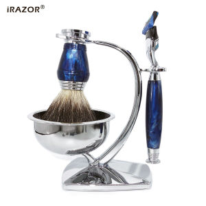 iRAZOR New Royalblue 5-Layer Fusion Safety Razor Shaving Kit Barber Tool Accessories Unique Fathers Day Gift for Men