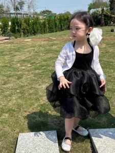 Lightweight Short Sleeveless Summer Jacket for Girls Baby Sun Protection Clothes Long Sleeve Air Conditioning Shirt with Sling