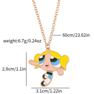 1pc Kawaii Powerpuff Girls Pendant Necklace for Girl Accessories Gifts