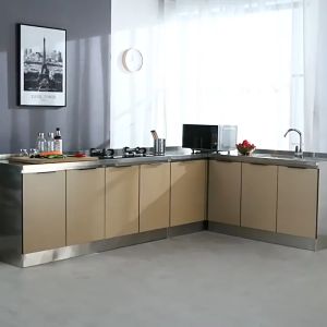 Frocill Gold Stainless Steel kitchen sink cabinet Sets Composable Gas Stove Sink Storage Cabinet Kitchen Kabinet Dapur 橱柜