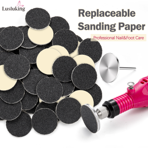 25MM Removal Replaceable Sand Paper Metal Disk Pads Combo Pedicure Foot Cuticle Calluses Hard Dead Skin Cleaner Foot Rasp Files