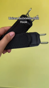 Adjustable Buckle Free Elastic Belt with Metal Hook aInvisible Waist Strap for Jeans and Pants