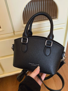 Fashionable Soft Leather Bucket Bag Womens Crossbody Shoulder Bag Commuter Versatile 2025 New Design Handbag Casual Pure Color