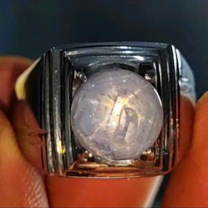 Cincin Akik Natural Blue 6 Ray Sapphire Ceylon +Memo High Class