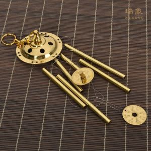 Ruixiang Bronze Wind Chimes Hanging Decorations Metal Six Tube Creative Living Room Balcony Window Sill Home Feng Shui Ornaments