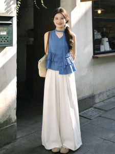 HUAYILING | New Summer Trendy Blue Korean Style Outfit 2 Pieces
