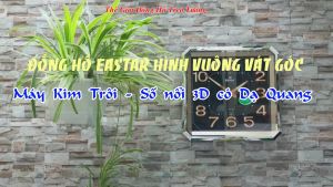 Đồng Hồ Treo Tường EASTAR Máy KIM TRÔI NHẬT Hình Vuông Vát Góc có DẠ QUANG (*) – Tặng Pin Maxell – Bảo Hành 1 Năm