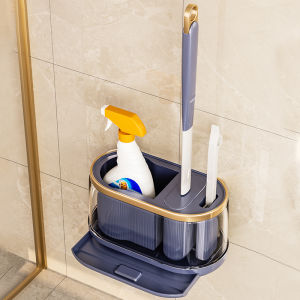 Silicone Toilet Brush Wall Mounted Three-In-One Set Home New Model Gap No Punching Cleaning Tool Luxury Sensation Bathroom Tools