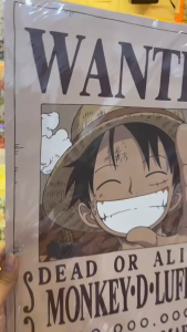 Poster One Piece Truy Nã Monkey D. Luffy 400 Triệu Belly - Kích Thước A3 Giấy Cứng Cao Cấp