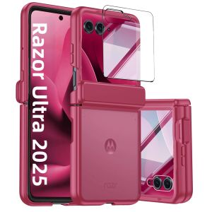 Ốp Lưng Moto Razr Ultra 2026/2025 Có Bản Lề & Miếng Dán Bảo Vệ Màn Hình Chống Rơi Cấp Độ Quân Sự Màu Xanh Chống Sốc Chống Xước Nhẹ