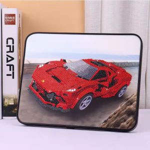 Childrens DIY Diamond Painting Car Racing Brick Crystal Sticker Boys 3D Handmade Glue Creative Gift for Primary School Students