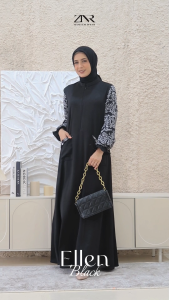 Baju Gamis Wanita Terbaru Simple Kekiniah Mewah Ellen Series by ZNR Muslimah