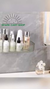 SPARK CART SHOP 1pcs Transparent Bathroom Stick Rack | Large Capacity Multifunctional Wall Storage Rack