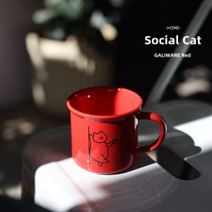 Original Little Joy Ceramic Cat Mug Coffee Cup Milk Dog Cartoon Design Cute Style Universal 250ml Capacity Animal Pattern