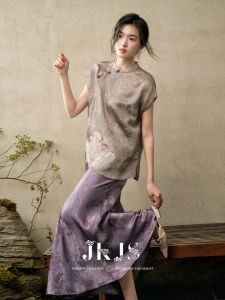 JK&JS | Áo Sơ Mi Họa Tiết Hoa Nổi Mới Kiểu Trung Quốc Tay Ngắn