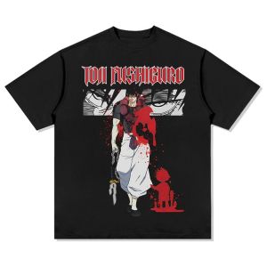 Bandai | Jujutsu Kaisen Toji Fushiguro Printed Pure Cotton T-shirt 2026 New Mens and Womens Summer Clothing Fashion Casual Y2K T-shirt