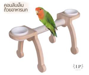 LP188 คอนลับเล็กนกพร้อมถ้วยอาหาร แบบตั้งพื้น เป็นของเล่น โมบายตกแต่ง ดีไซน์สวย แข็งแรง
