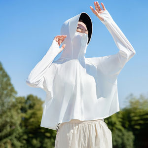 Miiow | Cat Woman Ice Silk UV Protection Clothing Light Summer Womens Shawl Style Fashionable Cooling Outerwear Polyester Fiber