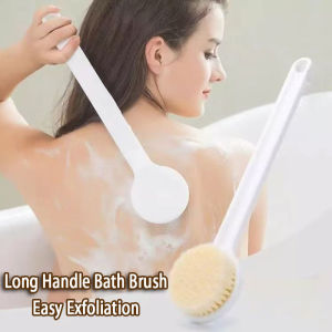 Long Handle Bath Brush Back Fur Bath Brush Cleaning Massage Back Scrubber Bath Body Bathroom Skin Cleansing Tools Deep Cleansing Skin Massage Long Handle Brush 软毛沐浴刷