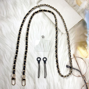 mobile phone chain crossbody leather wearing chain accessories DIY shoulder strap mobile phone hanging rope
