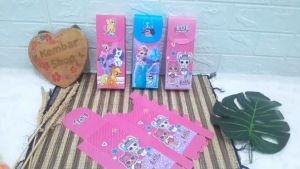 T-KAR Tempat Pensil Lipat Bermotif TEMPAT PENSIL ANAK PEREMPUAN LAKI-LAKI RAKIT KARAKTER KARTUN Dora emon Spidermen Cars