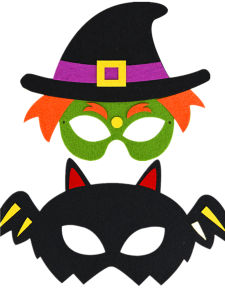 ชุดทำหน้ากากฮาโลวีน DIY ทำมือ วัสดุผ้าไม่ทอ ลูกปัดสีส้ม วิญญาณ วิเศษ วัสดุสำหรับทำเครื่องแต่งกาย ของเล่น ของตกแต่ง