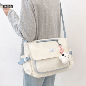 Cotton Canvas Shoulder Bag Womens Crossbody Handbag Commuter Friendly Large Capacity Tote Bag for Work And School