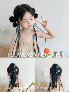 New Childrens Wig Braided Hair Elastic Girls High Ponytail Elsa Princess Braid Hair Accessories Sweet Cool Boxing Braid