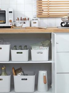 [Local Seller] White Stackable Storage box With dustproof Lid/ cabinet organizer /Storage Box with Lid/ Container