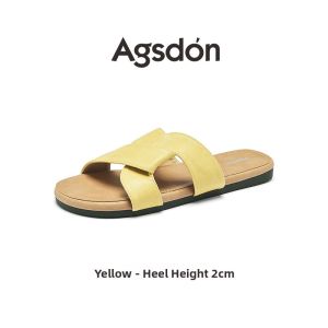 Agsdon | Comfortable French Style Flat Sandals White