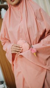 Mukena Travelling Mini Pouch Parasut l Mukena Dewasa Jumbo Parasut Korea 2in1