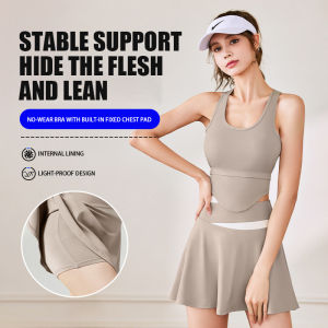 BT Woman Tennis Wear Yoga Suit Athletic Wear Dance Attire Pilate Gym Tennis Uniform Short Sleeve Skirt Vest Comfortable Baita Lightweight And Thin Run Bodybuilding Outdoors Jacket Waist Retraction Appear Thin
