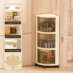 ZHUOLESHI | Foldable Mobile Triangle Corner Storage Cabinet