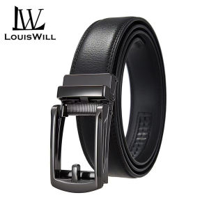 LouisWill Fashion Men’s Belt Second-layer Cowhide Belt Business Leisure Belt 120CM Automatic Buckle Belt Waistband Youth Sports Pant Belt Stylish Simple Nice Waistband Durable Belt