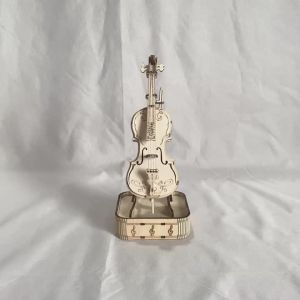 Violin 3D Wooden Puzzle Scale Model DIY Model Kit Handcraft Gift Home Decoration Mechanical Model Kit Building Toy