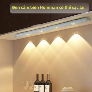 Đèn LED Sạc USB Dưới Tủ Có Cảm Biến Chuyển Động Cho Tủ Quần Áo Phòng Ngủ Nhà Bếp - Đèn Thanh Ban Đêm 20/30/40/50cm Có Thể Điều Chỉnh Độ Sáng