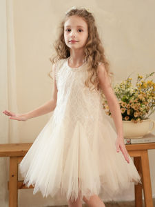 Princess Style Vest Dress Summer White Sequin Asymmetrical Net Skirt Childrens Dress Little Girls Dress Boatmouse Brand