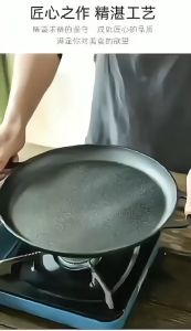 SUPERSS Fashion cast iron paella pan skillet with handles