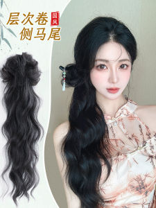 Yucci ใหม่สไตล์จีนด้านข้าง Bun ผมหางม้าวิกผมลวดอุณหภูมิสูงวัสดุสวมใส่ง่ายได้อย่างรวดเร็วเหมาะสําหรับการเปลี่ยนทรงผม