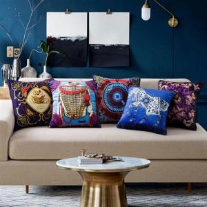 Elegant European American Classical High-end Velvet Sofa Cushion Cover Sample House Villa Soft Decoration Luxury Pillowcase