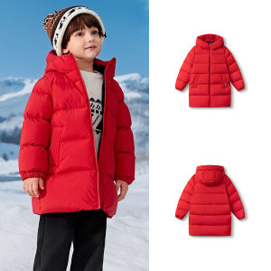 Balabala | แจ็คเก็ตขนเป็ดบานาบาบ้าสำหรับเด็ก ฤดูใบไม้ร่วง/ฤดูหนาว แขนยาว ปกขนสัตว์ ปกป้องจากลม ทรงหลวม ปกป้องจากลม แจ็คเก็ตขนเป็ด