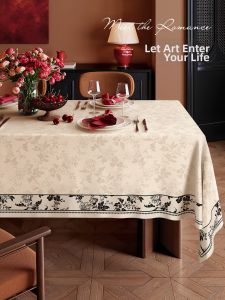 French Retro Flax-like Water Resistant Oil Resistant Tablecloth