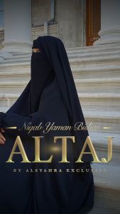 Niqab Yaman Altaj Sifon Silk Jetblack Alsyahra Exclusive