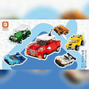 Fangcheng Pull-Back Car Toy Kids Building Blocks FC8299 DIY Sports Car Off-Road Vehicle Block Toy for Boys Present Gift
