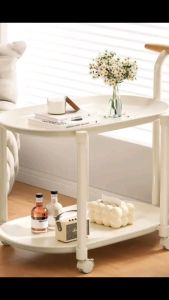 โต๊ะกาแฟดีไซน์สร้างสรรค์ รถเข็น2และ3ชั้นเหมาะสำหรับห้องนอน ห้องนั่งเล่น และโซฟาที่บ้าน พร้อมล้อเลื่อน ชั้นวางข้างเตียง เหมาะสำหรับอพาร์ตเมนต์ขนาดเล็ก