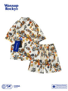 Wassup Rocky New Chinese Style Fashionable Summer Casual Short Sleeve Shirt And Shorts Set Loose Fit Youthful Vitality Thin Model