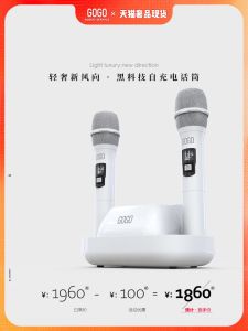 Gogo M2 Professional Wireless Microphone One to Two Home Ktv Karaoke Stage Performance Microphone Handheld Heart Shaped Polarization