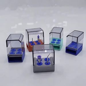 4Holes Dental Ultrasonic Scaler Tips Holder Stand Odontologia Low Speed Burr Disinfection Storage Box for RA Burs Dentistry Tool
